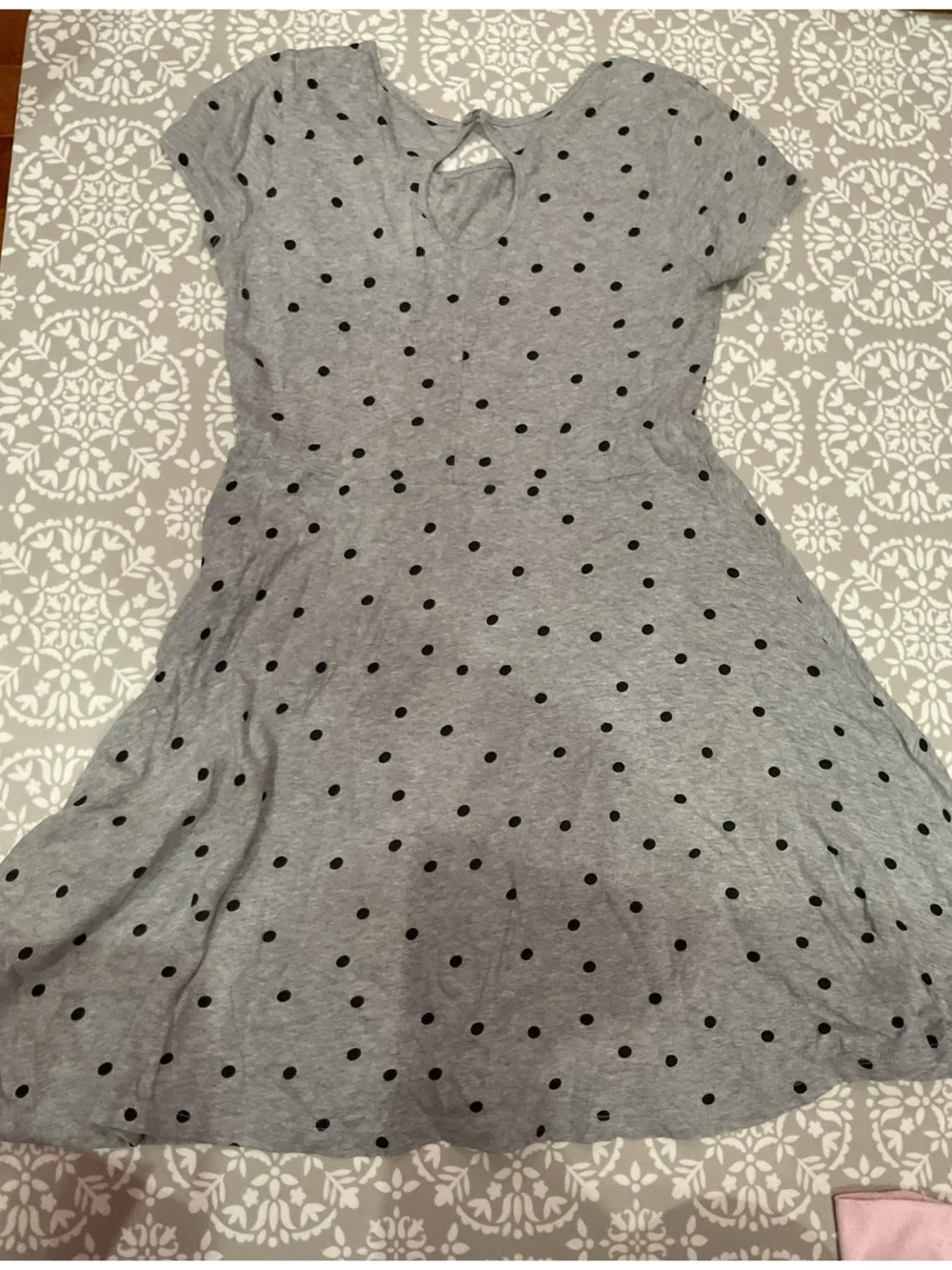 Old Navy Girls Gray Polka Dot Dress Size L (10–12) Like New